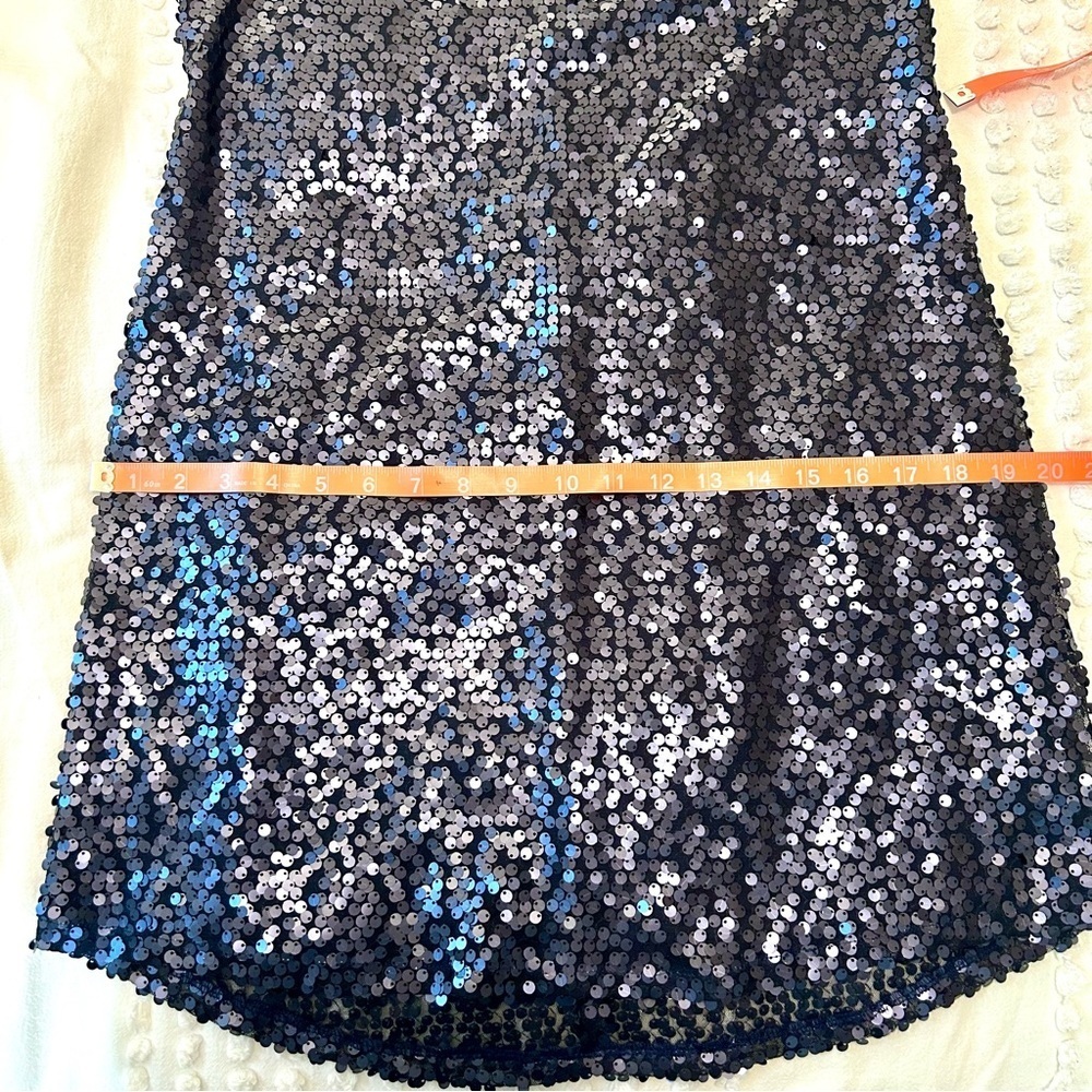 Express Women’s Racerback Matte Navy Sequin Dress Sz S EUC - Picture 10 of 10